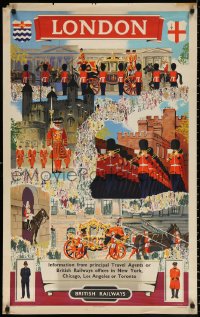 9r203 BRITISH RAILWAYS LONDON 25x40 English travel poster 1950s Blake art of various locations!