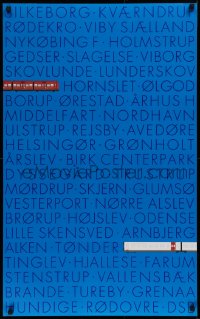 9r210 DSB Arnoldi blue Hundige style 24x39 Danish travel poster 2001 Danske Statsbaner, cool art!