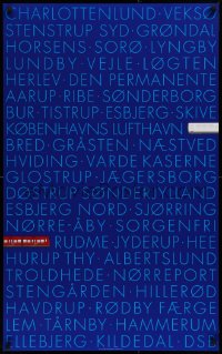 9r211 DSB Arnoldi blue Kildedal style 24x39 Danish travel poster 2001 Danske Statsbaner, cool art!