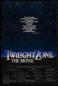 9r954 TWILIGHT ZONE 1sh 1983 Rod Serling TV series, Spielberg, Alvin art, no border design!