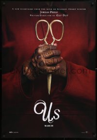9r964 US teaser DS 1sh 2019 directed by Jordan Peele, creepy gloved hands holding scissors!