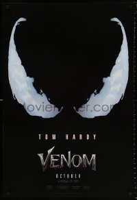 9r972 VENOM teaser DS 1sh 2018 Tom Hardy in the title role, eyes logo, RealD!
