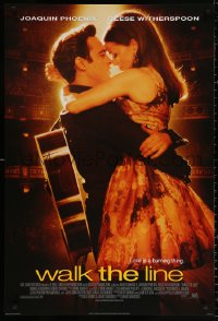 9r977 WALK THE LINE style C int'l DS 1sh 2005 Joaquin Phoenix as Johnny Cash, Reese Witherspoon!