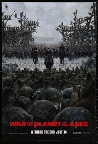 9r980 WAR FOR THE PLANET OF THE APES style C teaser DS 1sh 2017 Caesar and two large armies!