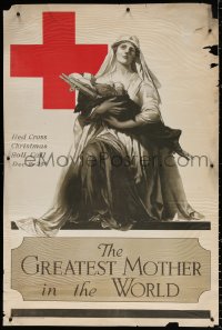 9r061 GREATEST MOTHER IN THE WORLD 28x42 WWI war poster 1918 Red Cross, Foringer art of nurse!