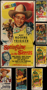 9s125 LOT OF 7 FOLDED THREE-SHEETS 1940s-1950s great images from a variety of different movies!