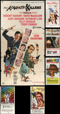 9s126 LOT OF 7 FOLDED THREE-SHEETS 1960s-1970s great images from a variety of different movies!