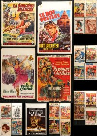 9s441 LOT OF 41 MOSTLY FORMERLY FOLDED BELGIAN POSTERS 1950s-1980s from a variety of movies!