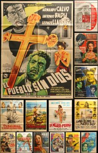 9s142 LOT OF 20 FOLDED MEXICAN POSTERS 1950s-1970s great images from a variety of different movies!