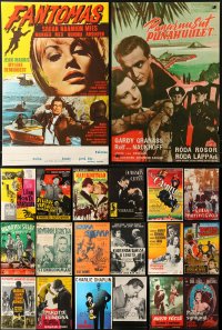 9s435 LOT OF 20 UNFOLDED AND FORMERLY FOLDED FINNISH POSTERS 1960s-1980s cool movie images!