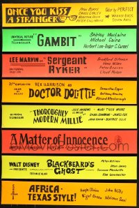 9s410 LOT OF 13 5X28 PAPER BANNERS 1960s great titles from a variety of different movies!