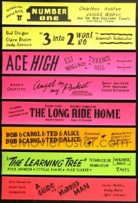 9s412 LOT OF 11 5X28 PAPER BANNERS 1960s great titles from a variety of different movies!