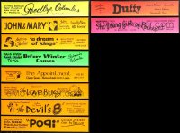 9s413 LOT OF 10 5X28 PAPER BANNERS 1960s great titles from a variety of different movies!