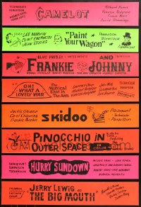 9s414 LOT OF 8 5X28 PAPER BANNERS 1960s great titles from a variety of different movies!