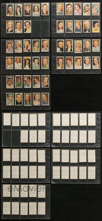 9s248 LOT OF 48 ENGLISH CIGARETTE CARDS 1930s color portraits of top Hollywood actors & actresses!
