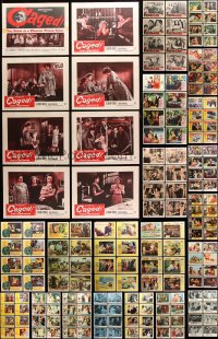 9s159 LOT OF 200 LOBBY CARDS 1950s-1960s complete sets from a variety of different movies!