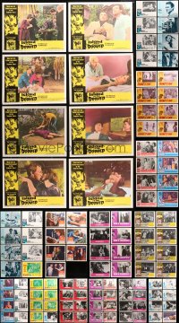 9s161 LOT OF 135 LOBBY CARDS 1960s-1970s mostly complete sets from a variety of different movies!