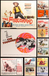 9s420 LOT OF 15 MOSTLY UNFOLDED HALF-SHEETS 1960s great images from a variety of movies!
