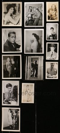 9s265 LOT OF 13 SMALL PHOTOS 1950s-1960s Liz Taylor, Humphrey Bogart, Tierney, Sinatra & more!