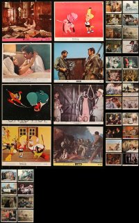 9s353 LOT OF 48 1960S-70S COLOR 8X10 STILLS AND MINI LOBBY CARDS 1960s-1970s cool movie scenes!