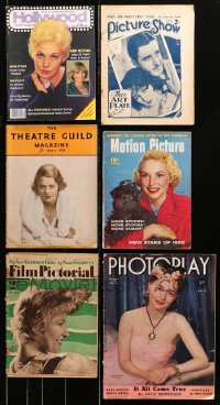 9s107 LOT OF 6 MOVIE MAGAZINES 1930s-1980s filled with great images & articles!