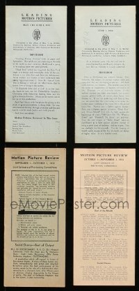 9s270 LOT OF 4 MPPDA EXHIBITOR BROCHURES 1930s Leading Motion Pictures, Motion Picture Review