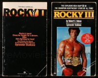9s282 LOT OF 2 ROCKY PAPERBACK BOOKS 1970s-1980s movie edition novels of the hit boxing sequels!