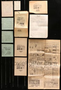 9s267 LOT OF 11 CARDBOARD MATS AND PROOFS 1960s advertising for a variety of different movies!