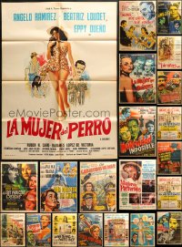 9s141 LOT OF 22 FOLDED MEXICAN POSTERS 1950s-1970s great images from a variety of different movies!