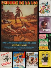 9s455 LOT OF 12 FORMERLY FOLDED 23X32 FRENCH POSTERS 1960s-1980s a variety of movie images!