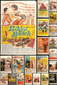 9s175 LOT OF 125 FOLDED ONE-SHEETS 1950s-1970s great images from a variety of different movies!