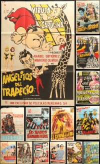 9s145 LOT OF 14 FOLDED MEXICAN EXPORT POSTERS 1940s-1960s great images from a variety of movies!