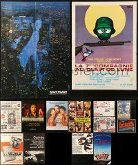9s428 LOT OF 16 FORMERLY FOLDED SMALL MOSTLY GERMAN POSTERS 1960s-1980s a variety of movie images!