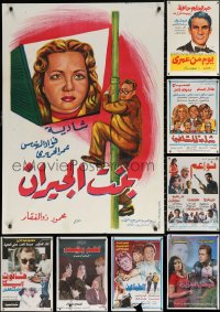 9s406 LOT OF 12 FORMERLY FOLDED EGYPTIAN POSTERS 1960s-1970s from a variety of different movies!