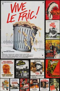 9s453 LOT OF 14 FORMERLY FOLDED 23X32 FRENCH POSTERS 1960s-1970s a variety of movie images!