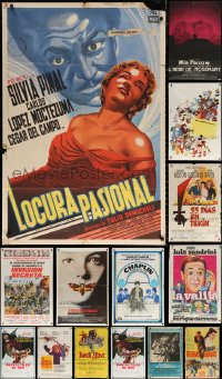 9s135 LOT OF 18 FOLDED ARGENTINEAN POSTERS 1950s-1970s great images from a variety of movies!
