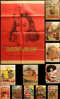 9s144 LOT OF 16 FOLDED MEXICAN POSTERS 1950s-1970s great images from a variety of movies!