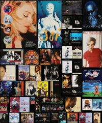 9s452 LOT OF 43 UNFOLDED MUSIC POSTERS 1980s-2000s a variety of different singers!