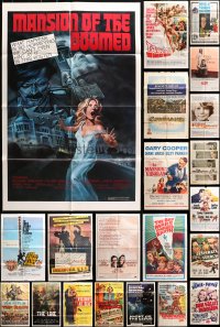 9s190 LOT OF 88 FOLDED ONE-SHEETS 1940s-1990s great images from a variety of different movies!