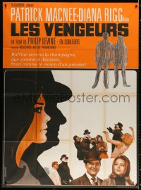 9t550 AVENGERS French 1p 1968 Diana Rigg, Patrick Macnee, cool differrent art by Saukoff!