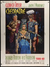 9t594 CLEOPATRA French 1p 1963 Elizabeth Taylor, Richard Burton, Rex Harrison, Terpning art!