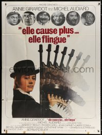 9t641 ELLE CAUSE PLUS, ELLE FLINGUE French 1p 1972 great image of Annie Girardot with Tommy gun!