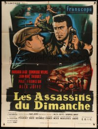 9t646 EVERY SECOND COUNTS French 1p 1957 Les Assassins du dimanche, great Jean Mascii art!