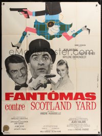 9t653 FANTOMAS AGAINST SCOTLAND YARD French 1p 1967 Marais, De Funes, Demongeot, wacky Rau art!