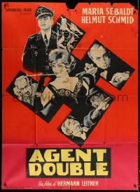 9t668 FRAUEN IN TEUFELS HANDS French 1p 1962 Belinsky art of cast in giant swastika, Agent Double!