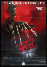 9t669 FREDDY'S DEAD Belgian 1992 3-D image of Robert Englund as Freddy Krueger reaching at you!