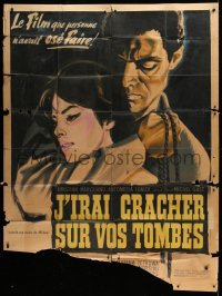 9t711 I SPIT ON YOUR GRAVE French 1p 1963 J'irai cracher sur vos tombes, Allard art, rare!