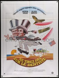9t714 IN-LAWS French 1p 1979 different Ferracci art of Peter Falk & Alan Arkin, screwball comedy!