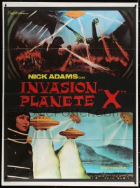 9t718 INVASION OF ASTRO-MONSTER French 1p R1976 Toho, cool different art of battling monsters!