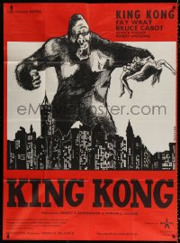 9t732 KING KONG French 1p R1960s Deflandre art of the giant ape holding Wray over New York!
